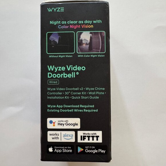Wyze Video Doorbell v2 wired Black - New in Box - Picture 4 of 5